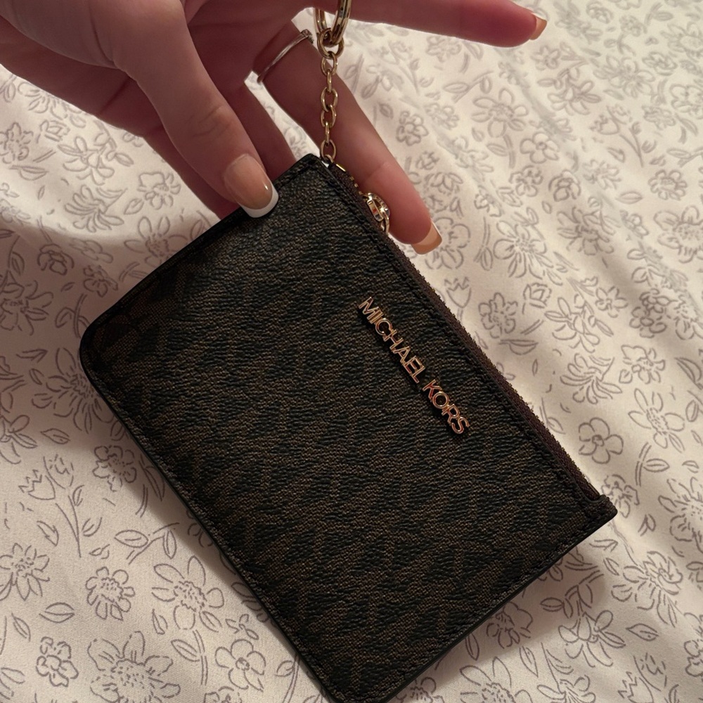 Michael Kors Dark Brown Wallet with Gold Accents